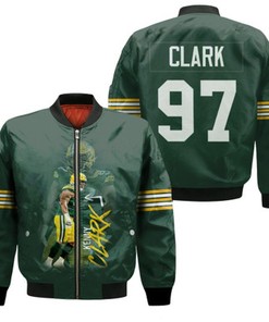 Green Bay Packers Kenny Clark 97 NFL American Football Green 2019 Gift For Packers Fans Bomber Jacket