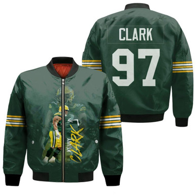 Green Bay Packers Kenny Clark 97 NFL American Football Green 2019 Gift For Packers Fans Bomber Jacket