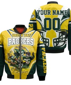 Green Bay Packers Logo Nfc North Champions Super Bowl 2021 Personalized Bomber Jacket Model 2332