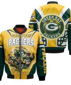 Green Bay Packers Logo Nfc North Division Champions Super Bowl 2021 Bomber Jacket Model 2336