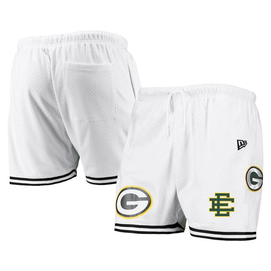 Green Bay Packers Logo Team White/Black Mesh Shorts - Men