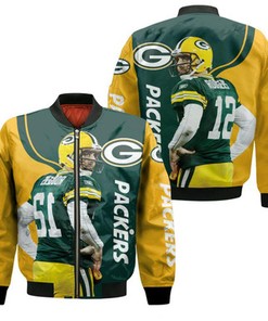 Green Bay Packers Nfc Noth Division Champions Aaron Charles Rodgers Bomber Jacket Model 2366