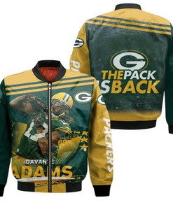 Green Bay Packers Nfc Noth Division Champions Davante Adams The Pack Is Back Bomber Jacket Model 2369