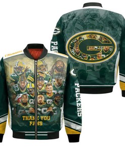 Green Bay Packers Nfc Noth Division Champions Thank You Fans All Player For Fan Bomber Jacket Model 2373