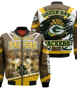Green Bay Packers Qbs Bart Starr 15 Brett Favre 4 Aaron Rodgers 12 For Fans Bomber Jacket Model 2401