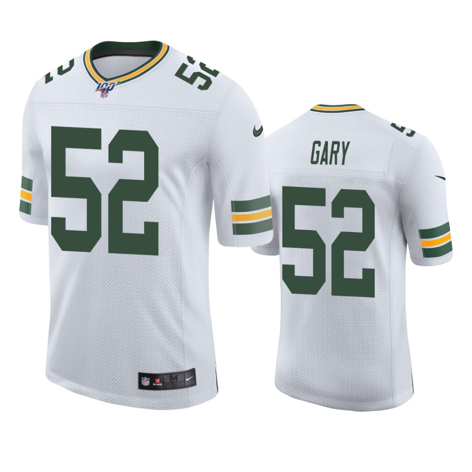 Green Bay Packers Rashan Gary White 100th Season Vapor Limited Jersey