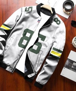 Green Bay Packers Robert Tonyan #85 NFL American Football Limited White 100th Season Jersey Style Gift For Packers Fans Bomber Jacket