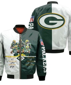 Green Bay Packers Signed Fan 3D Jersey Bomber Jacket