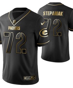 Green Bay Packers Simon Stepaniak 72 2021 Nfl Golden Brandedition Black Jersey Gift For Packers Fans