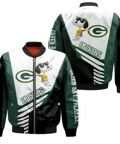 Green Bay Packers Snoopy 3D Jersey Bomber Jacket
