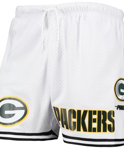 Green Bay Packers Team Standard Mesh Shorts - White/Black