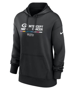 Green Bay Packers Women's 2022 NFL Crucial Catch Therma Performance Pullover Hoodie - Black