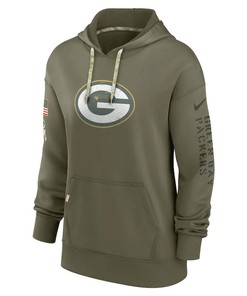 Green Bay Packers Women's 2022 Salute To Service Performance Pullover Hoodie - Olive