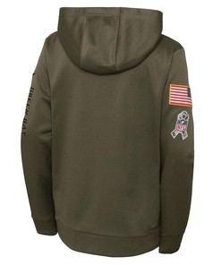 Green Bay Packers Youth 2022 Salute To Service Performance Pullover Hoodie - Olive
