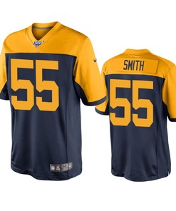 Green Bay Packers Zadarius Smith Navy 100th Season Throwback Jersey