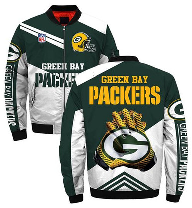 Green Bay Packers bomber Jacket Style #2 winter gift for men