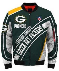 Green Bay Packers bomber Jacket Super bowl champions winter gift for men