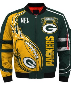 Green Bay Packers bomber jacket winter coat gift for men