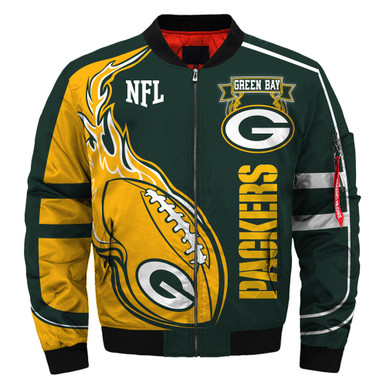 Green Bay Packers bomber jacket winter coat gift for men