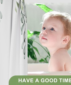 Green Leaves Cloth Shower Curtain - Rustic Farmhouse Bathroom Decor
