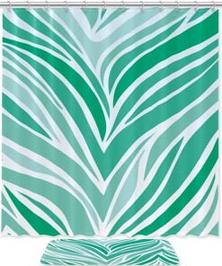 Green Leopard Stripe Shower Curtain for Bathroom Decoration