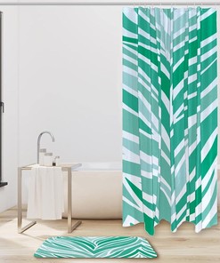 Green Leopard Stripe Shower Curtain for Bathroom Decoration
