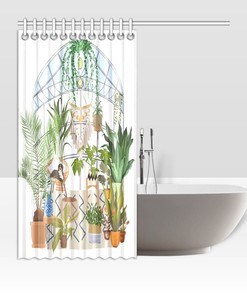 Greenhouse Botanical Boho Shower Curtain - Chill Place for the Gardener's Gift