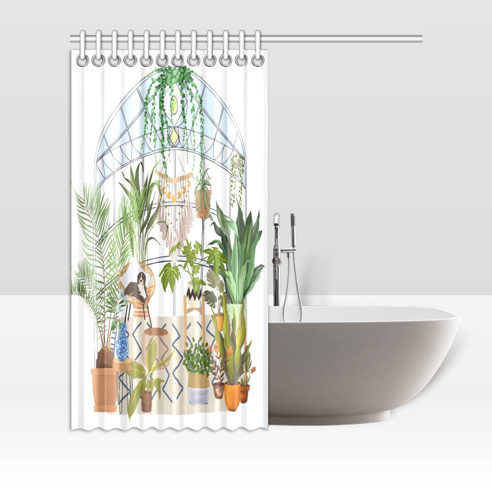 Greenhouse Botanical Boho Shower Curtain - Chill Place for the Gardener's Gift