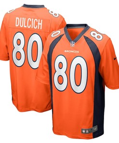 Greg Dulcich Denver Broncos Game Player Jersey - Orange