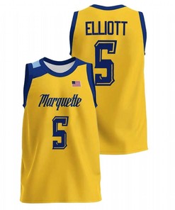 Greg Elliott 5 Marquette Golden Eagles 2022 College Basketball Men Jersey - Gold