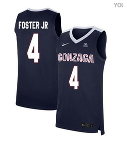 Greg Foster Jr. 4 Gonzaga Bulldogs Elite Basketball Youth Jersey - Navy