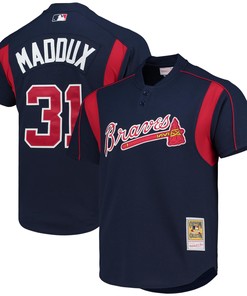 Greg Maddux Atlanta Braves Mitchell & Ness Cooperstown Collection Batting Practice Jersey - Navy Mlb