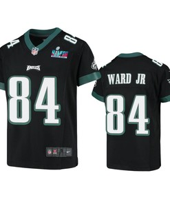 Greg Ward Jr. 84 Philadelphia Eagles Youth Super Bowl LVII Game Jersey - Black