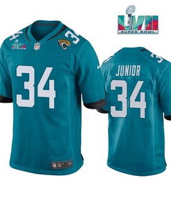 Gregory Junior 34 Jacksonville Jaguars Super Bowl LVII Super Bowl LVII Teal Men Game Jersey