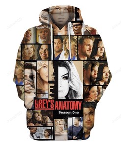 Grey'S Anatomy Season One 3D Hoodie Zip Hoodie