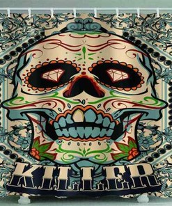 Grotesque Skull 3D Shower Curtain Waterproof Fabric Bathroom Decor
