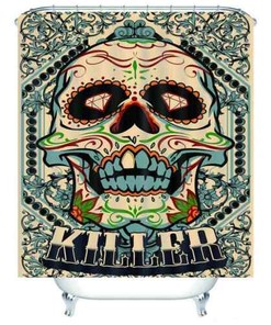 Grotesque Skull 3D Shower Curtain Waterproof Fabric Bathroom Decor