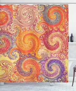 Grunge Sun Boho Figure Print Abstract Shower Curtain for Retro Bathroom Decor