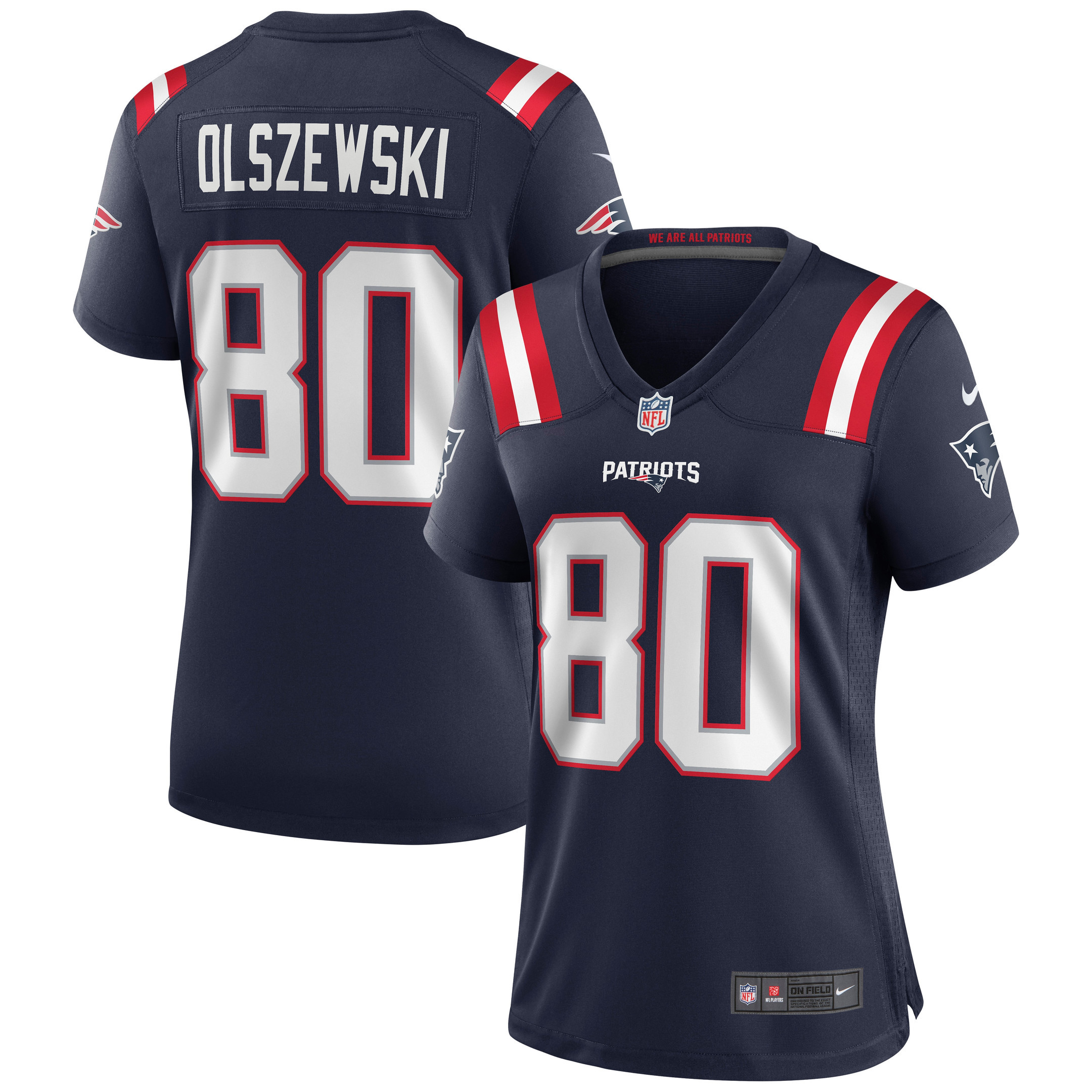 Gunner Olszewski New England Patriots Womens Game Jersey - Navy Nfl