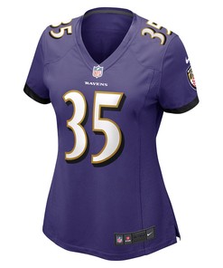 Gus Edwards 35 Baltimore Ravens Women's Game Jersey - Purple