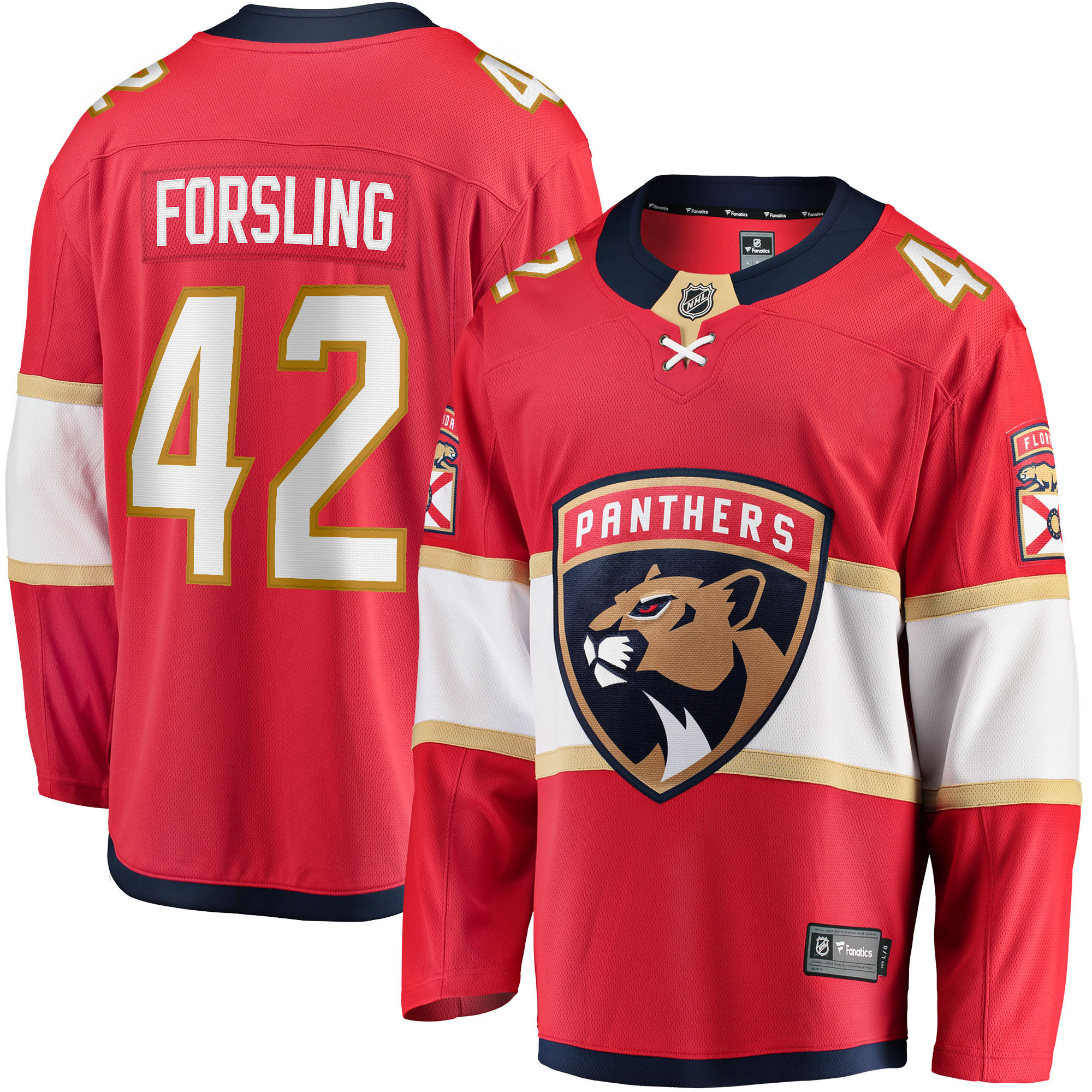 Gustav Forsling Florida Panthers Fanatics Branded Home Breakaway Player Jersey - Red Nhl