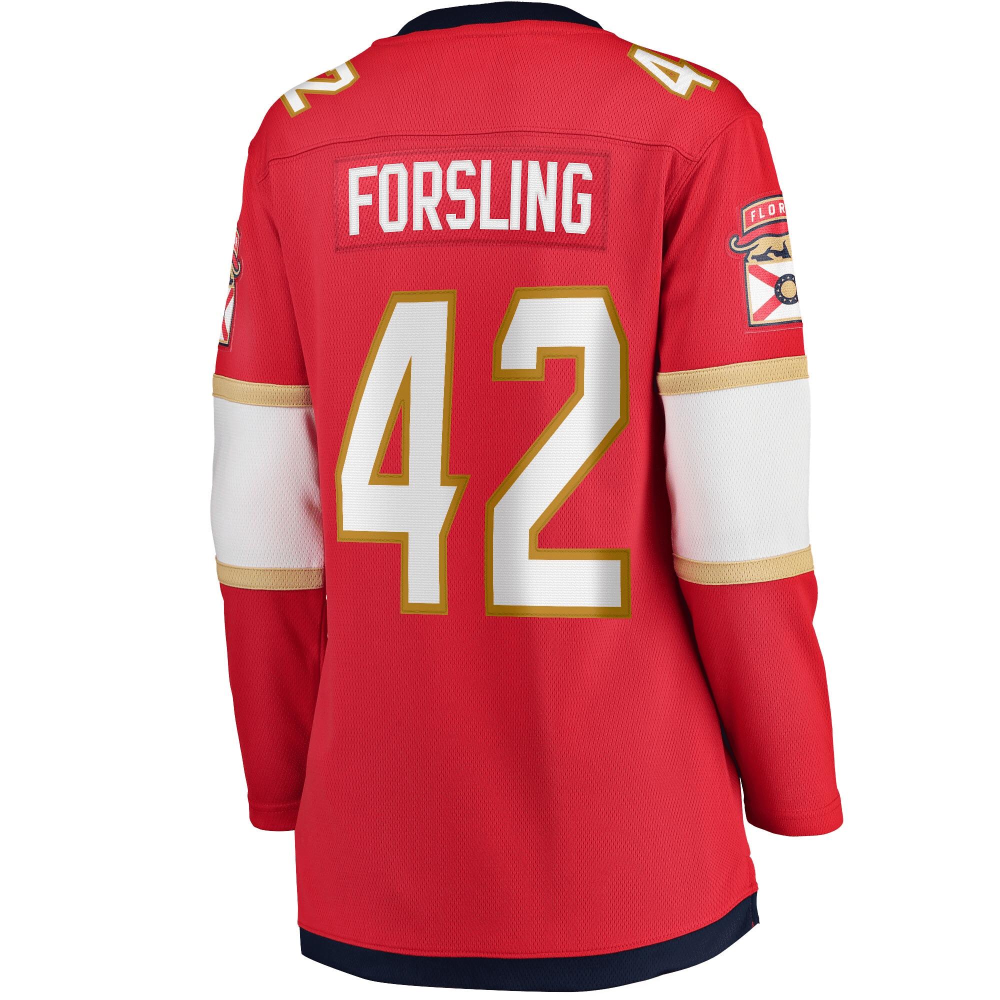 Gustav Forsling Florida Panthers Women's Home Breakaway Player Jersey - Red Jersey