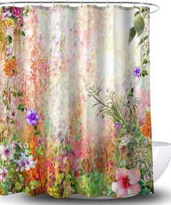 Gustav Klimt Flower Garden Bathroom Shower Curtain - Waterproof Fabric