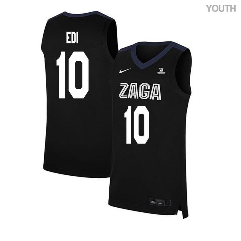 Guy Edi 10 Gonzaga Bulldogs Elite Basketball Youth Jersey - Black