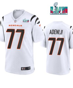 Hakeem 77 Adeniji Cincinnati Bengals Super Bowl LVII Men Game Jersey- White