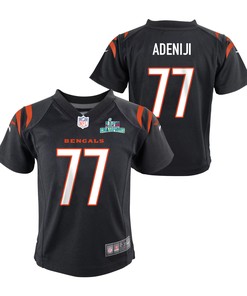 Hakeem Adeniji 77 Cincinnati Bengals Super Bowl LVII Champions Youth Game Jersey - Black