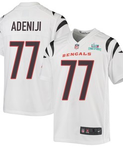 Hakeem Adeniji 77 Cincinnati Bengals Super Bowl LVII Champions Youth Game Jersey - White
