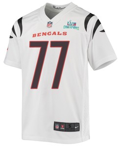 Hakeem Adeniji 77 Cincinnati Bengals Super Bowl LVII Champions Youth Game Jersey - White