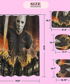 Halloween Absorbent Shower Curtain Set for Spooky Bathroom Decor