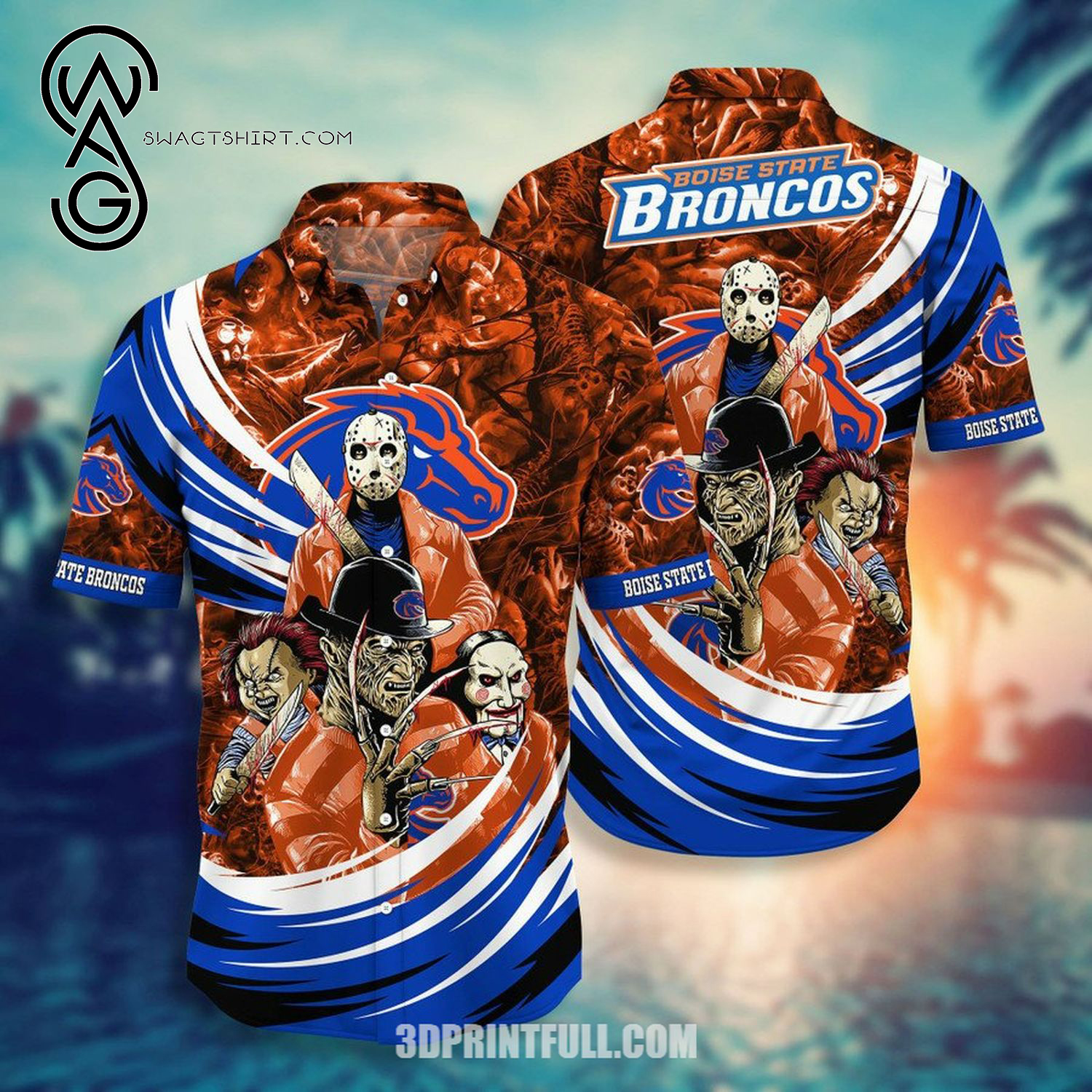 Halloween Boise State Broncos Combo Hawaiian Shirts